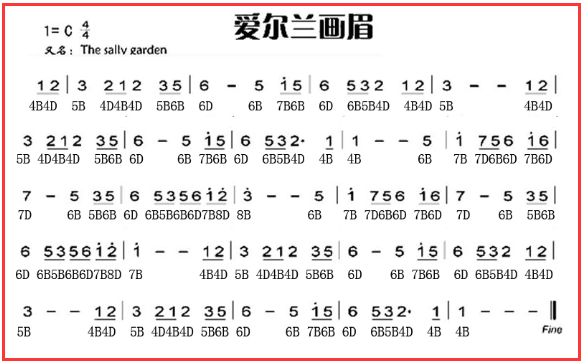 爱尔兰画眉竖笛简谱怎么吹