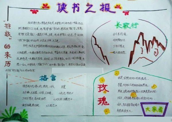 四年级的读书手抄报怎么画
