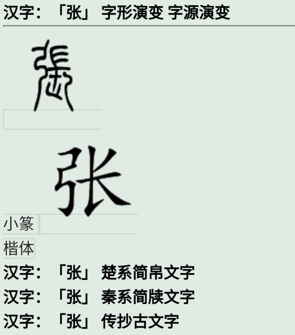 张字的演变?