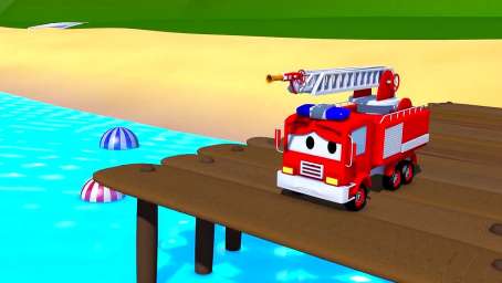 汽车城之超级变形卡车:卡尔变身鲨鱼卡车,这样方便下水好看视频上传