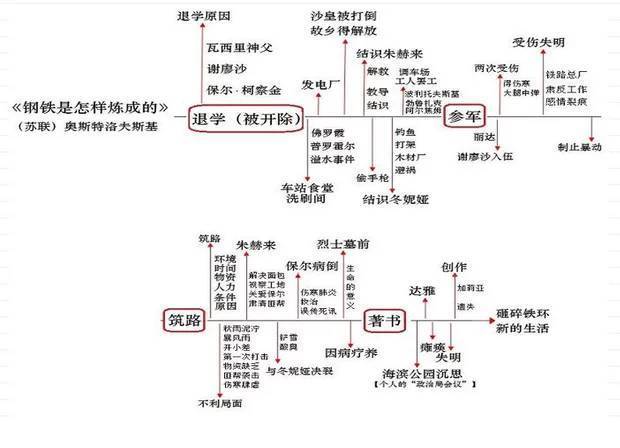 钢铁是怎样炼成的中保尔柯察金的成长史(请用流程图的