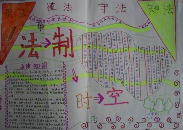 学法知法守法手抄报六年级