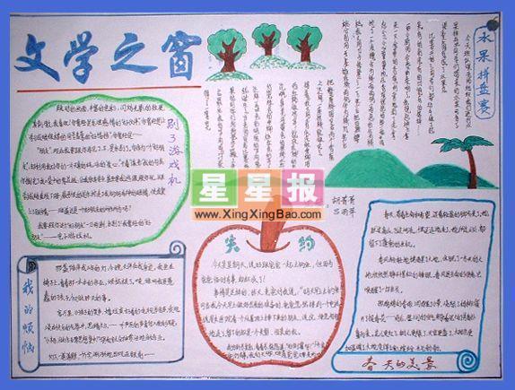 超简单文学手抄报. 文学资料多一点. 还有,最好能画满