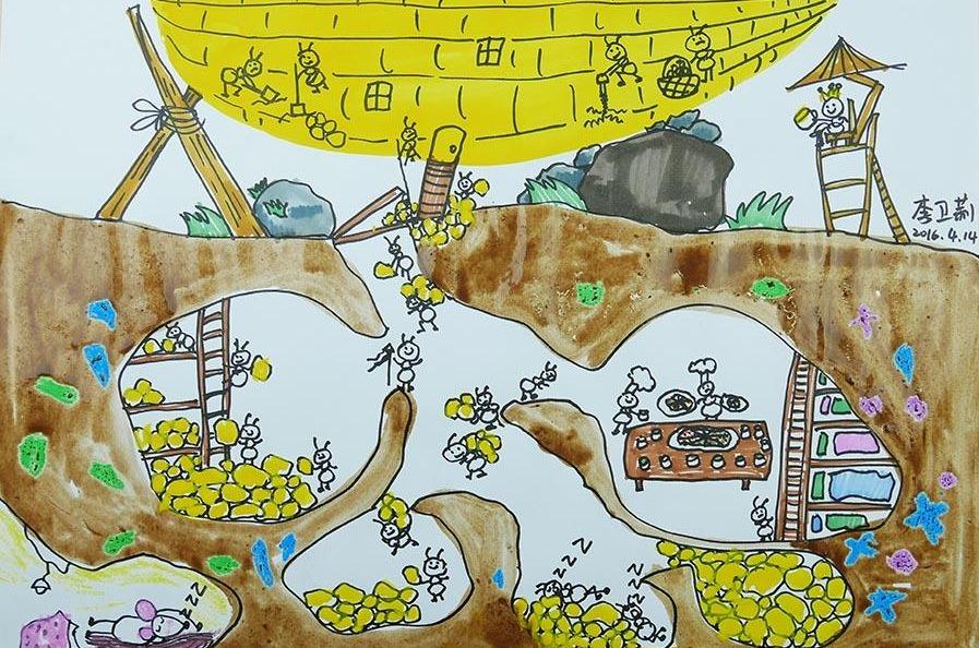 视频- 少儿创意绘画:当玉米来敲门之蚂蚁洞