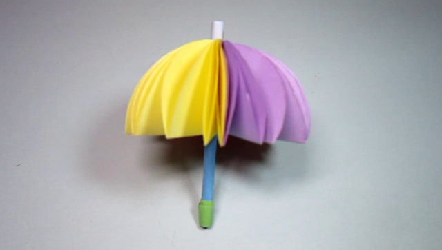 怎样折纸伞,简单的彩虹雨伞折纸教程,diy手工制作