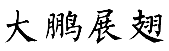 大鹏展翅博洋楷书毛笔字写法