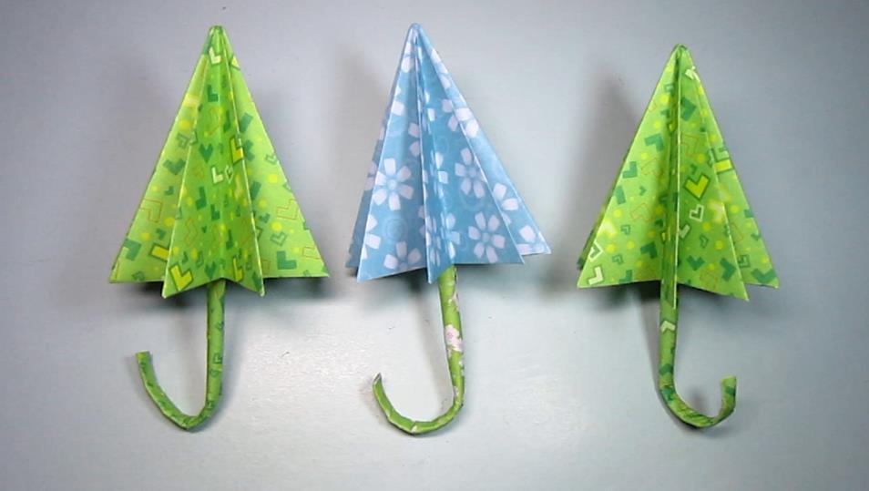 手工折纸教程:漂亮小花伞的折法,步骤简单易学