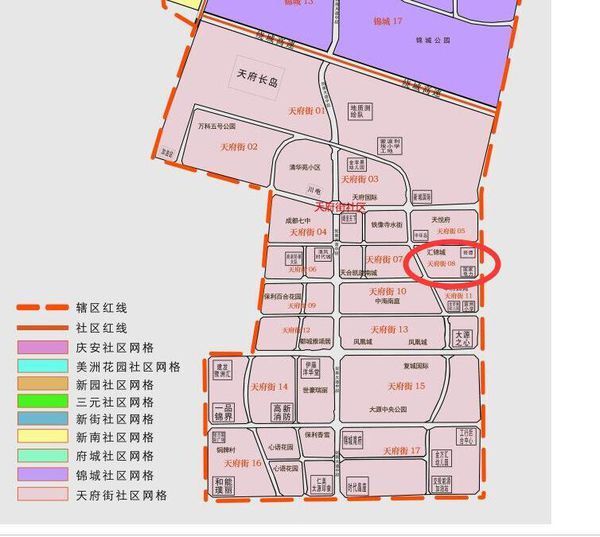 汇锦广场属于成都市高新区石羊街道办事处天府街社区管辖范围.