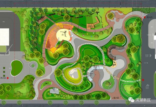 公园规划设计-滨水; 华中农大毕业生作品; 公园大门设计平面图
