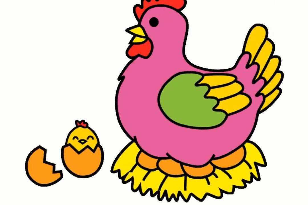 视频:育儿早教简笔画,教孩子画一只正在孵蛋的老母鸡和一只新生小鸡