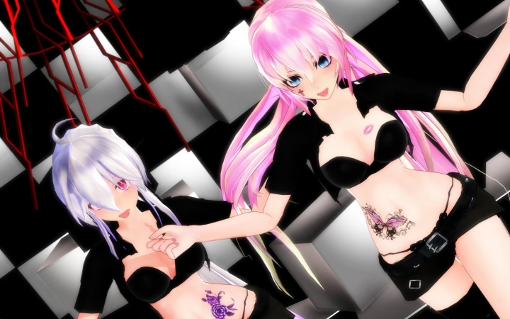 【绅士福利【mmd【bgm用烂系列】弱音haku/巡音luka lamd