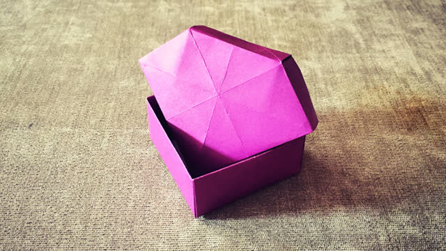 纸在乎你 手工折纸 钻石收纳盒折纸教程(下)盖子的折法!