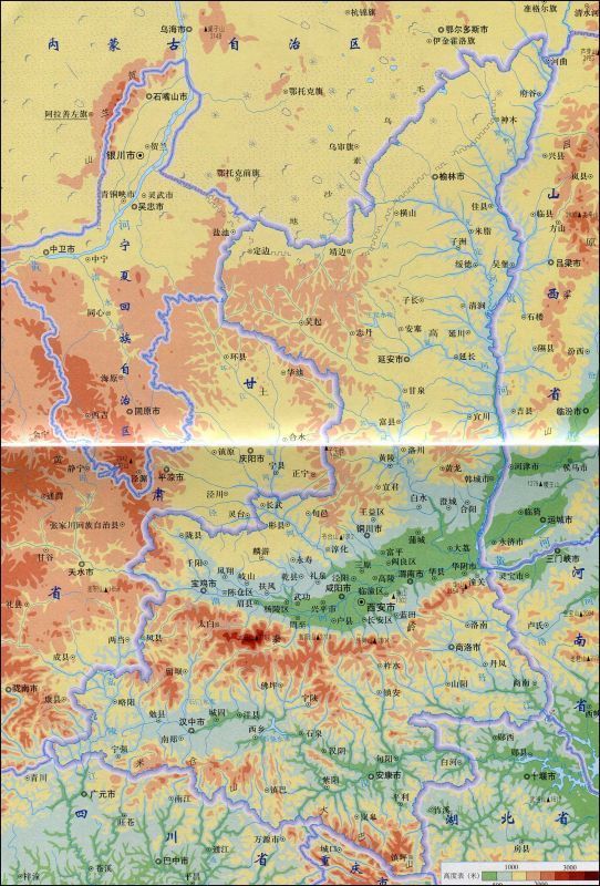 地图上怎么找不到秦岭南侧的汉水谷地
