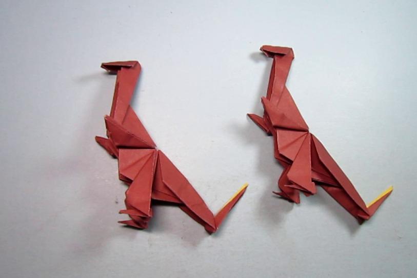 视频:手工折纸霸王龙,一张纸几分钟就能学会简单的恐龙折法