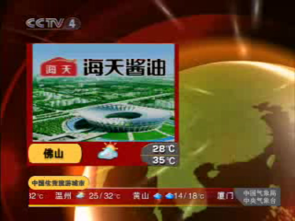 2007年9月1日cctv-4《 新闻60分》中间广告及天气预报