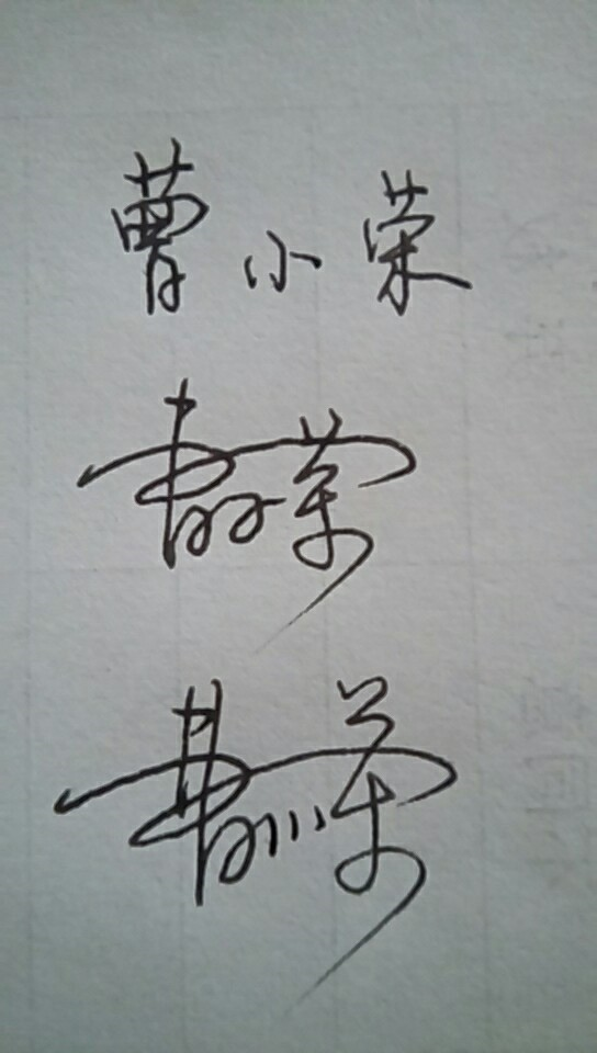 1个回答 满意答案 [曹小荣]几个字 硬笔连笔和艺术签名原创写法范例.
