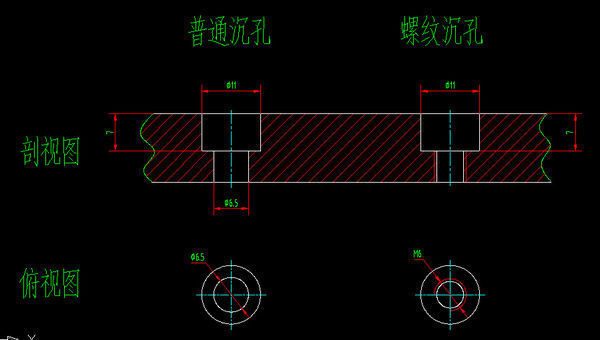 CAD中带论文的沉孔范文cad螺纹画法2000字图片
