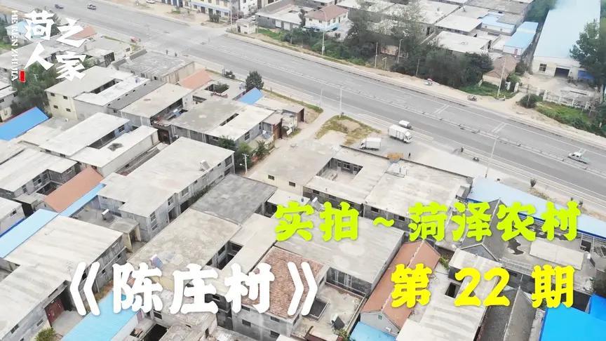 航拍!菏泽牡丹区何楼办事处 陈庄村,村子虽小,却临近省道!