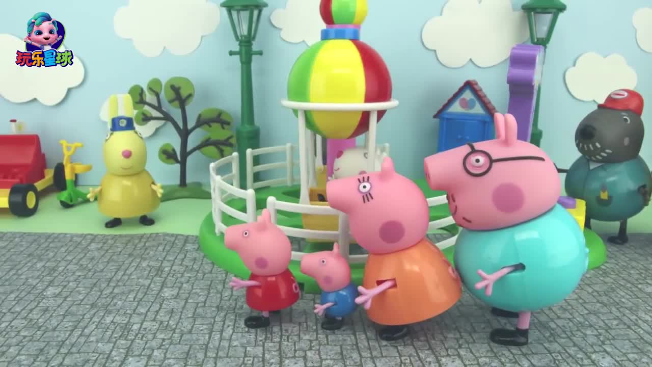 小猪佩奇2猪爸爸把车骑上了树 粉红猪玩具故事少儿动画