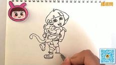 儿童画画教程之朵拉和小猴 儿童简笔画大全