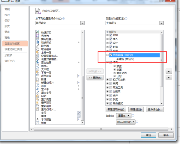 ppt2010选项卡图片,ppt2010视图选项卡图片 "新建选项卡",命名为"图形编辑".