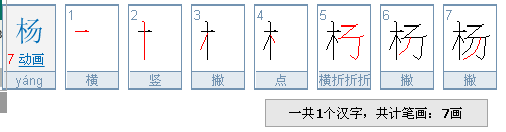 1个回答 满意答案 杨字 五行:木     繁体字:杨     简体笔画:7画