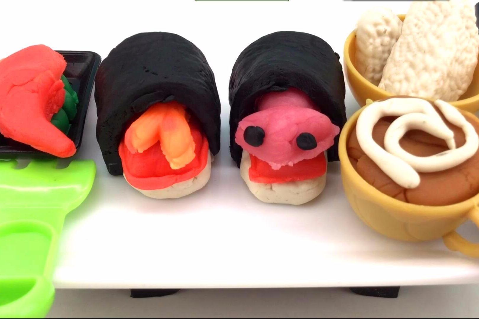 培乐多彩泥黏土制作寿司