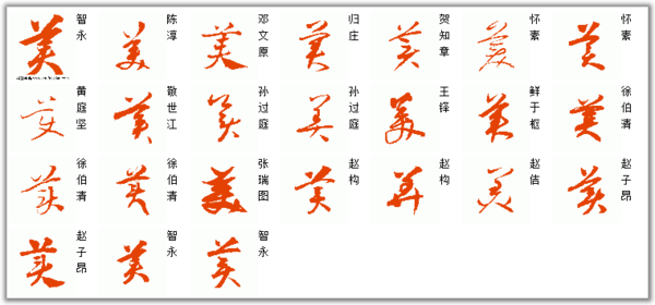 美字草书怎么写