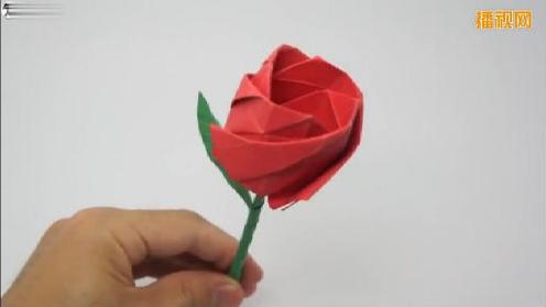 玫瑰花折纸教学 七夕节手工制作