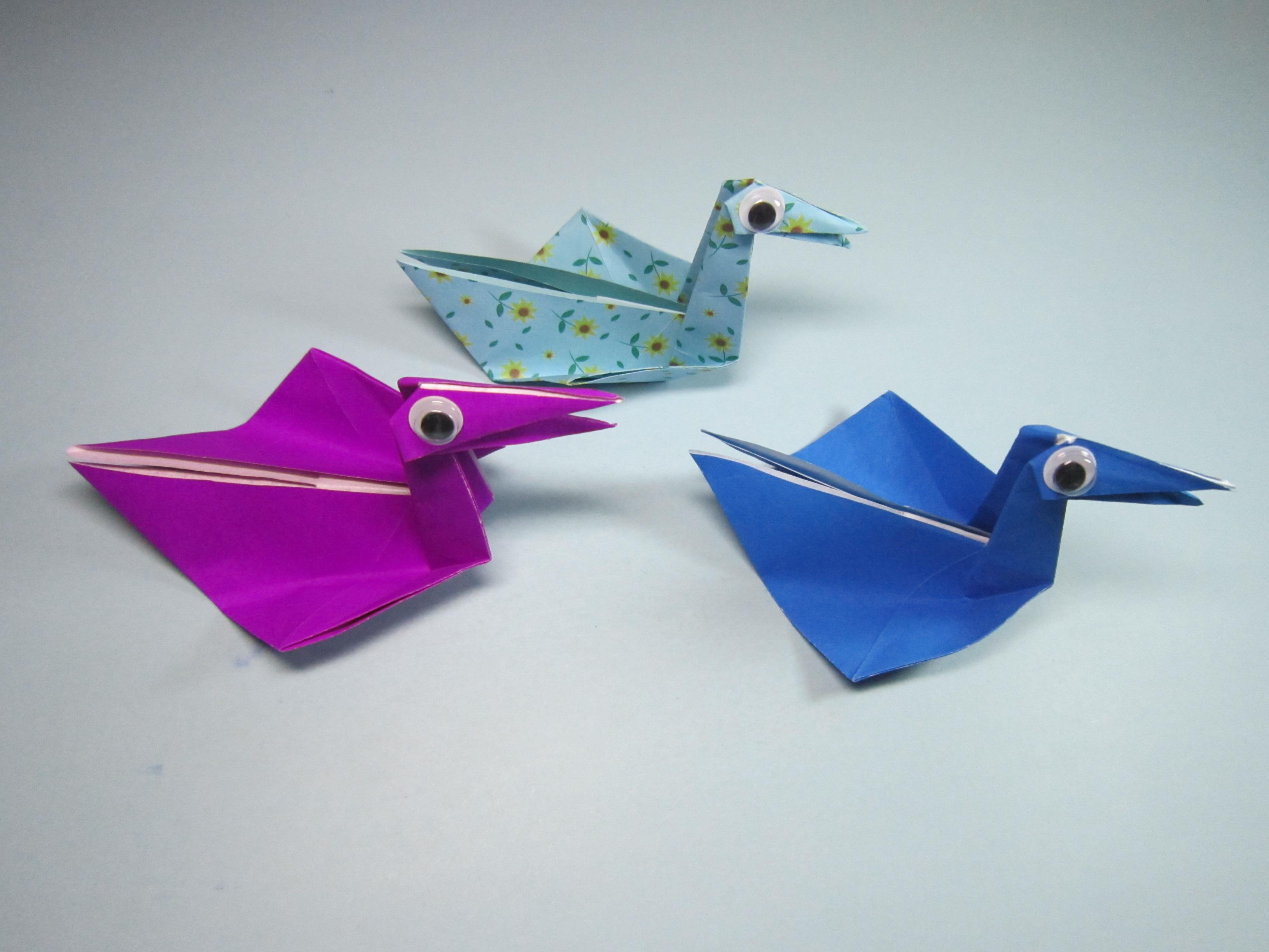 儿童手工折纸小动物,漂亮又可爱的小天鹅的简单折法-折纸大全,diy.