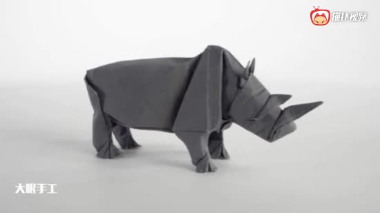 这个折纸犀牛厉害了,动画制作的教程,你能看明白吗