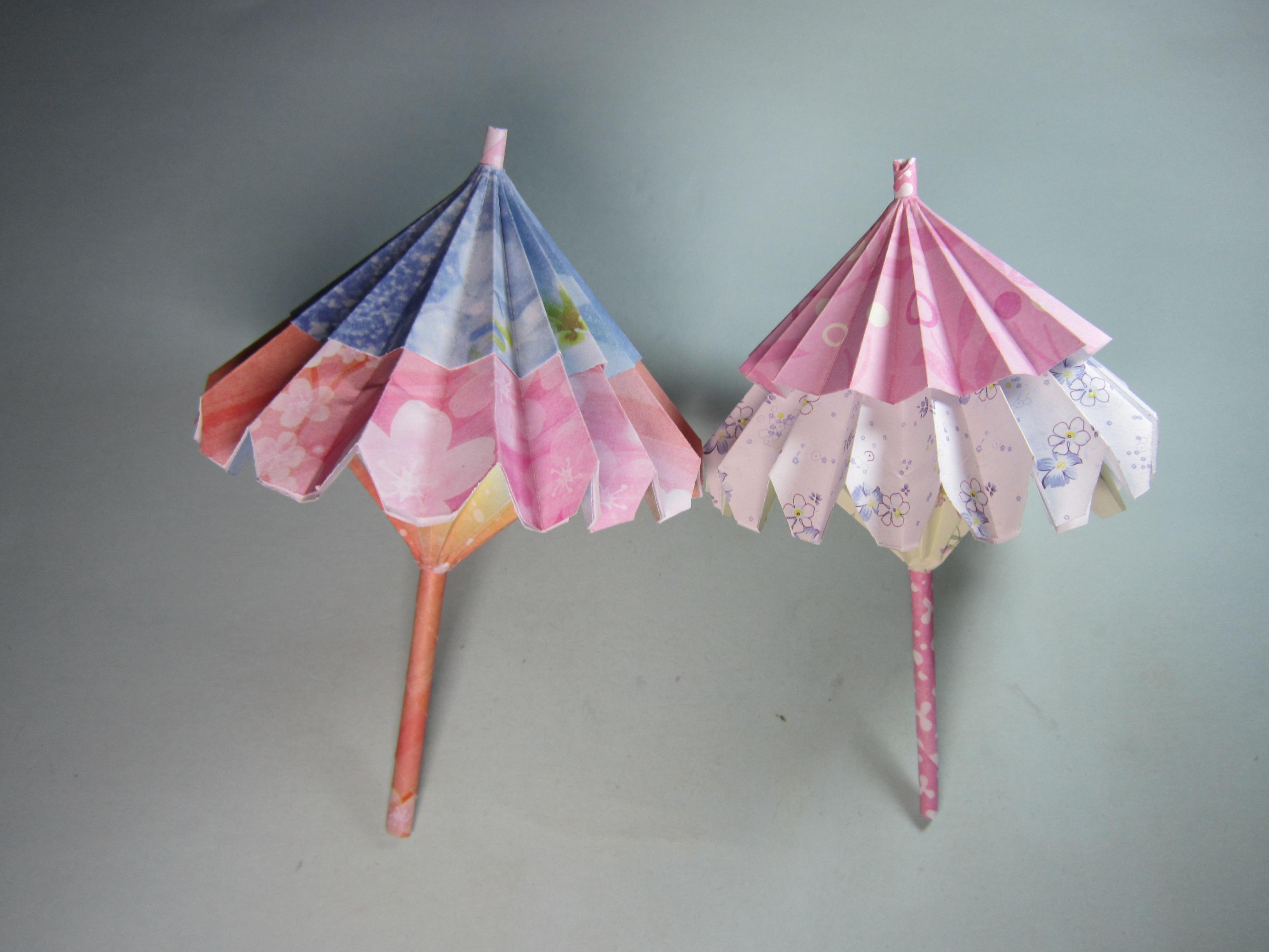 折纸大全简单又漂亮花小花伞,看一遍就能学会的小花伞折法