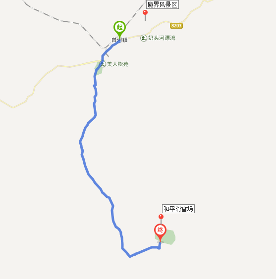 二道白河镇怎么去到魔界和和平滑雪场?