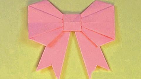 简单折纸视频教程, 简易蝴蝶结折法