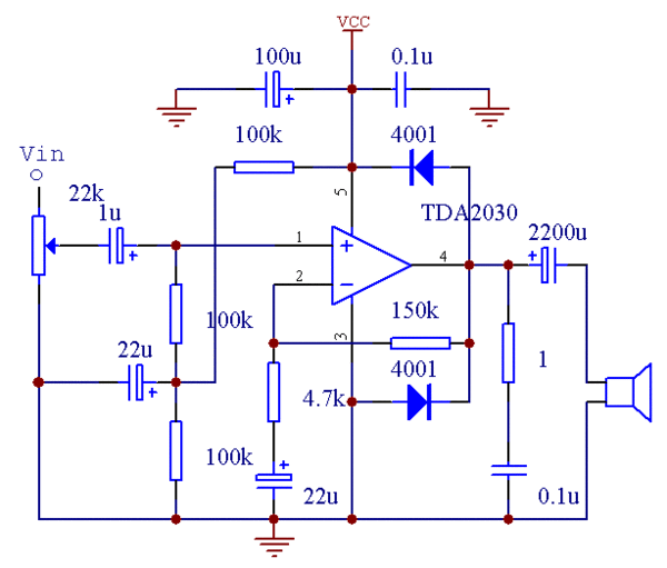 tda2030可以用单电源12v供电吗?