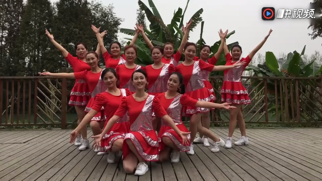 成都莉莎广场舞舞动中国 队形版排舞正背面演示及分解