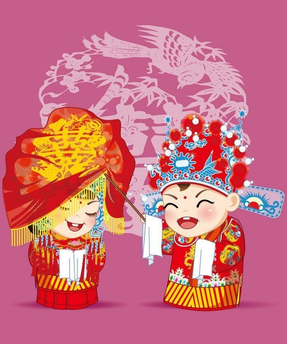 儿童画古代新娘怎么画