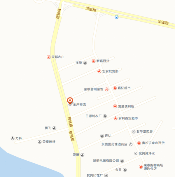 茶山镇增溪路金岸物流在哪