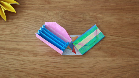 折纸钱包,教你折纸漂亮的多层风琴钱包,学会就不用买钱包了