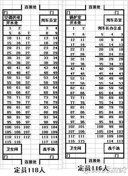 k215次列车06车厢座位分布图