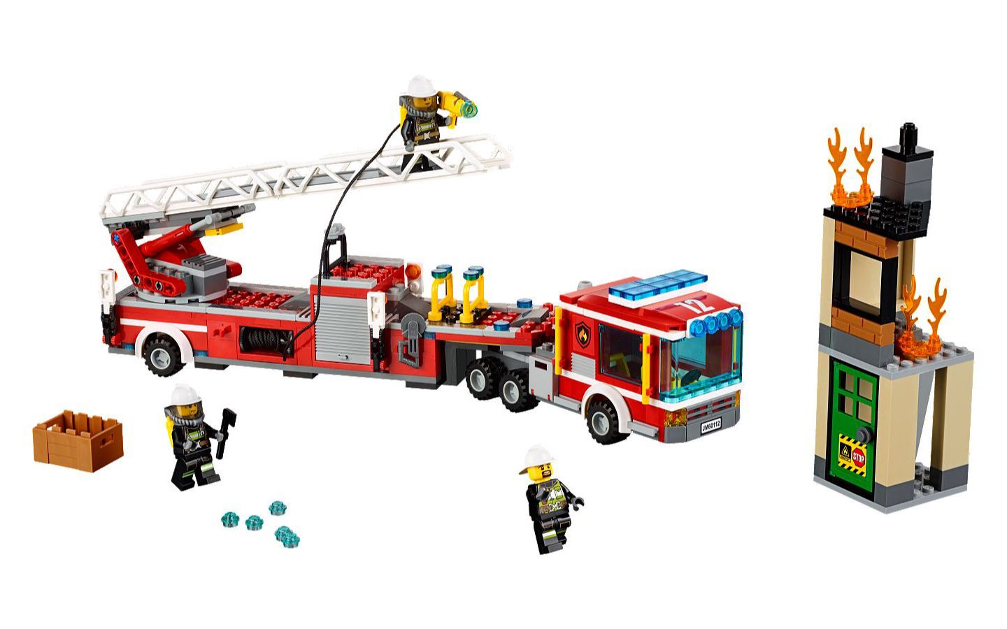 乐高lego 60112 城市系列 消防局系列 加长云梯消防车救火车 2016速拼