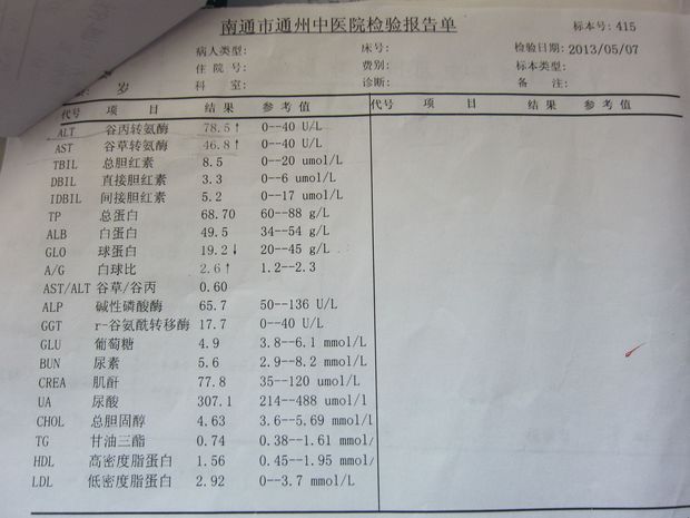 两对半的检查结果