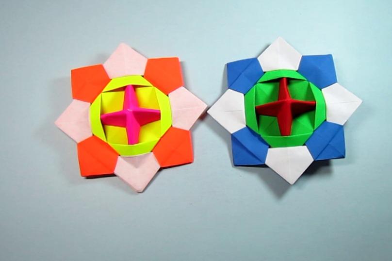 儿童手工折纸小玩具陀螺,简单又漂亮的纸陀螺折法教程