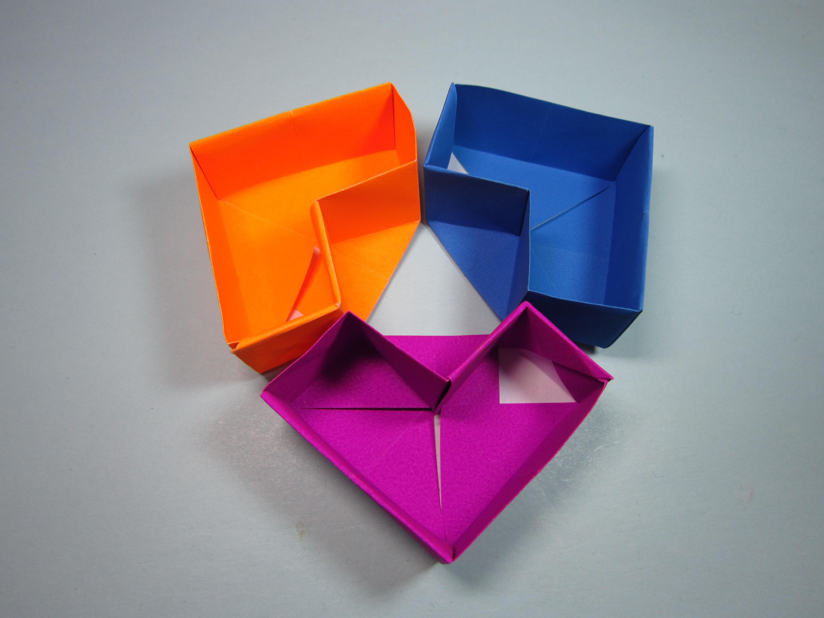 爱心收纳盒的折法原来这么简单,一学就会,手工折纸爱心盒子