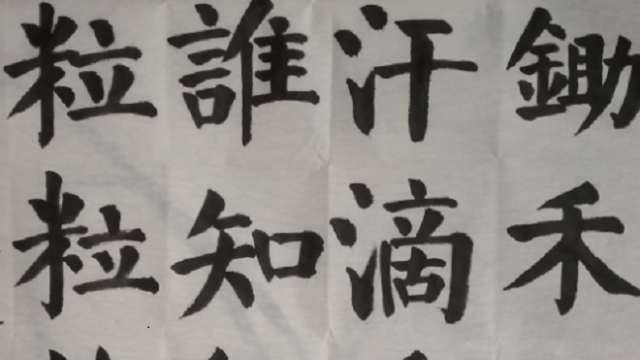 视频:书法楷书《悯农》(其一)