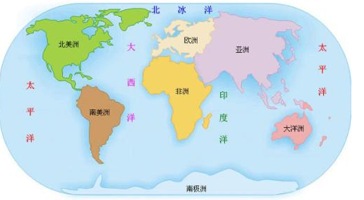 七大洲四大洋分布图是什么?