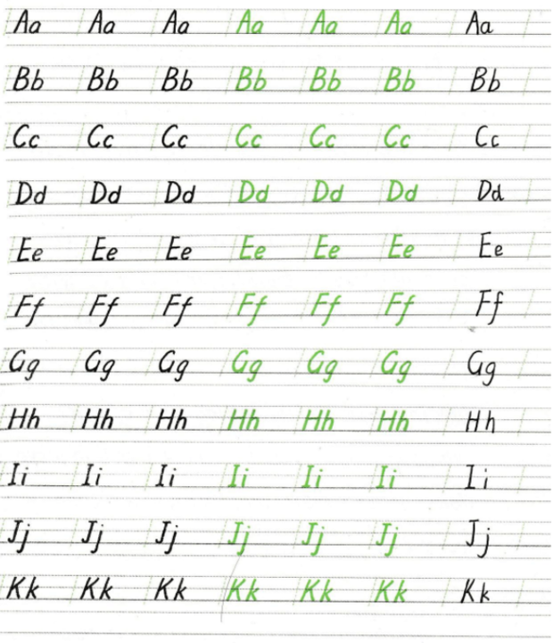 衡中体的英文26个字母分别怎么写?