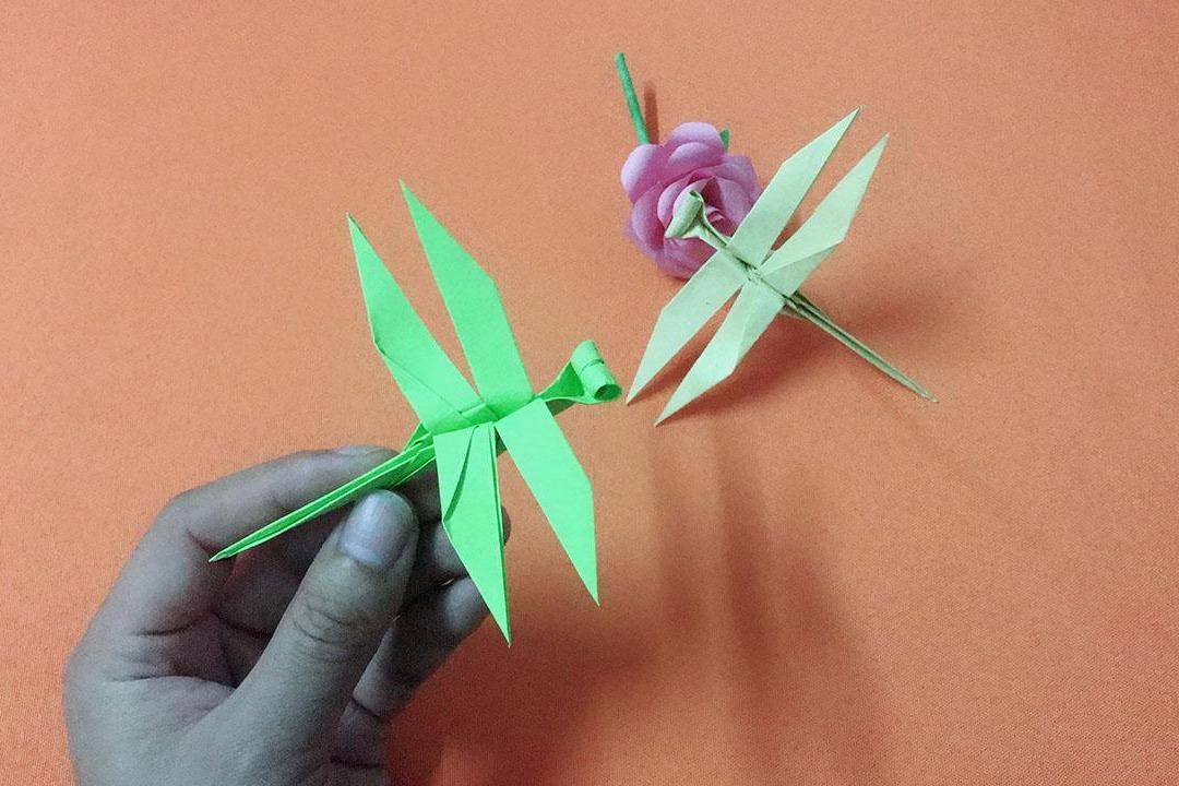 视频:很简单的 蜻蜓折纸,小朋友很喜欢,赶紧做个给孩子玩儿