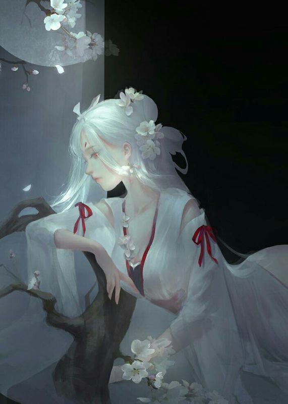 找一张古风白发女子头像