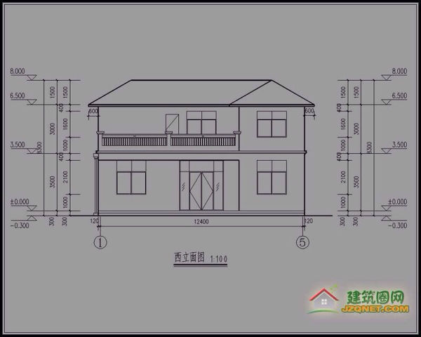 求套建筑图纸,有平面图立面图剖面图即可,类似图片,普通小别墅就可以